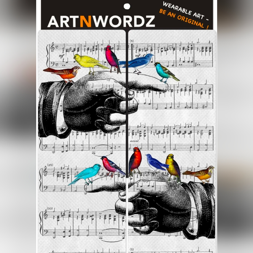 NWT Surrealism Literature Print Socks